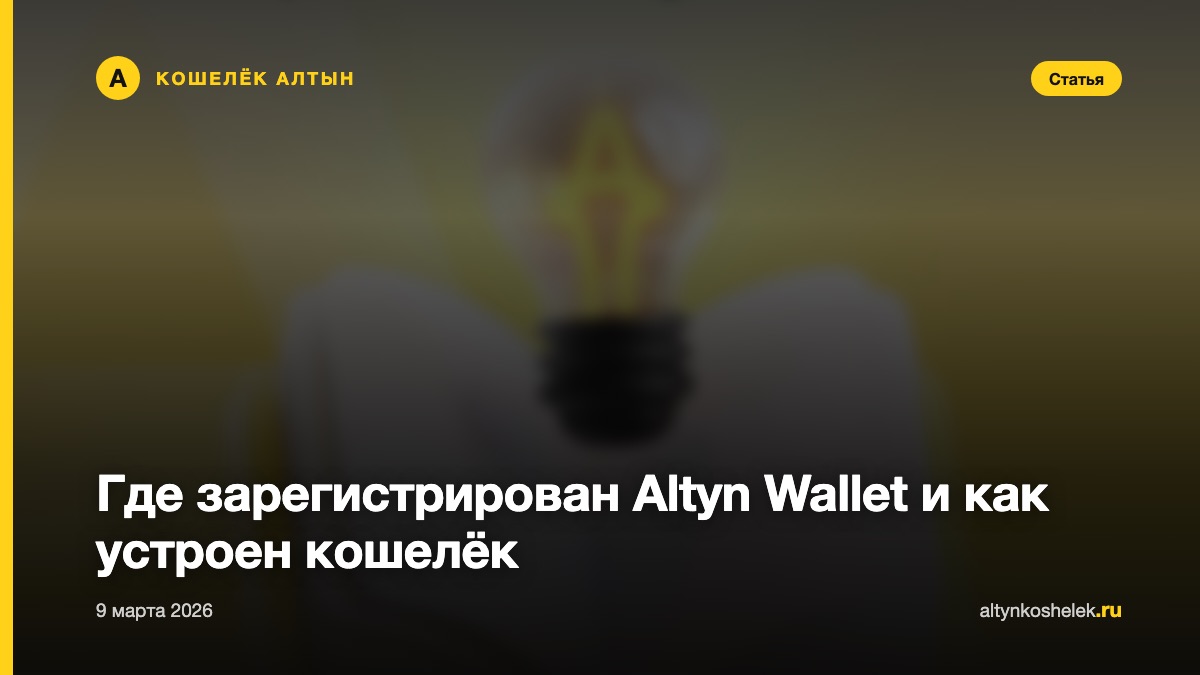 Где зарегистрирован Altyn Wallet и как устроен кошелёк