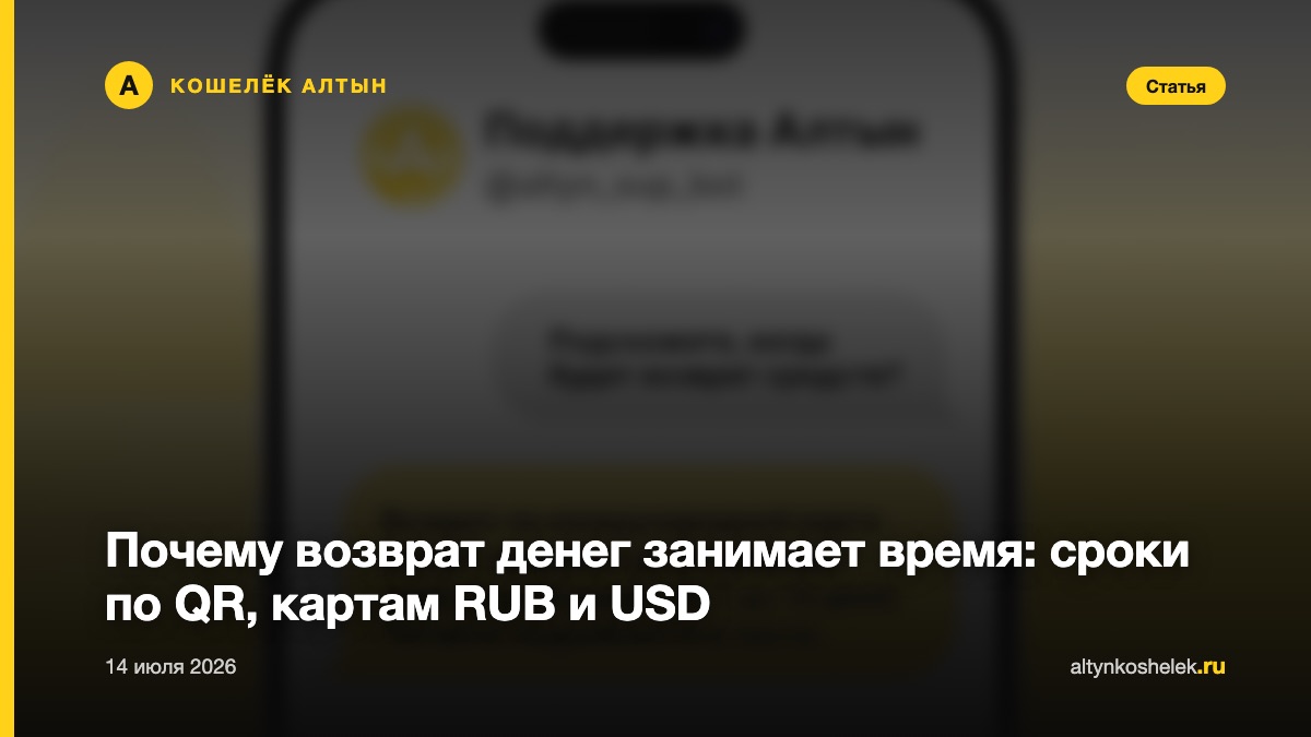 Почему возврат денег занимает время: сроки по QR, картам RUB и USD