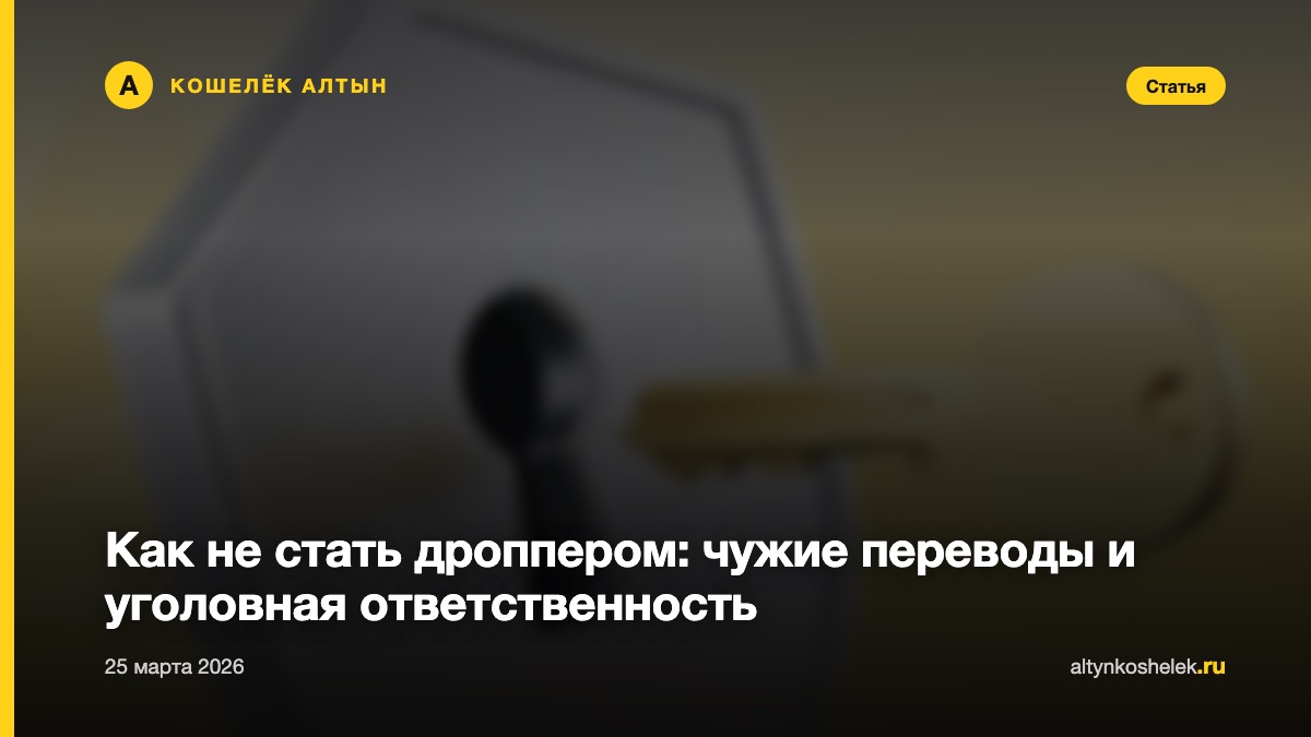 Как не стать дроппером: чужие переводы и уголовная ответственность