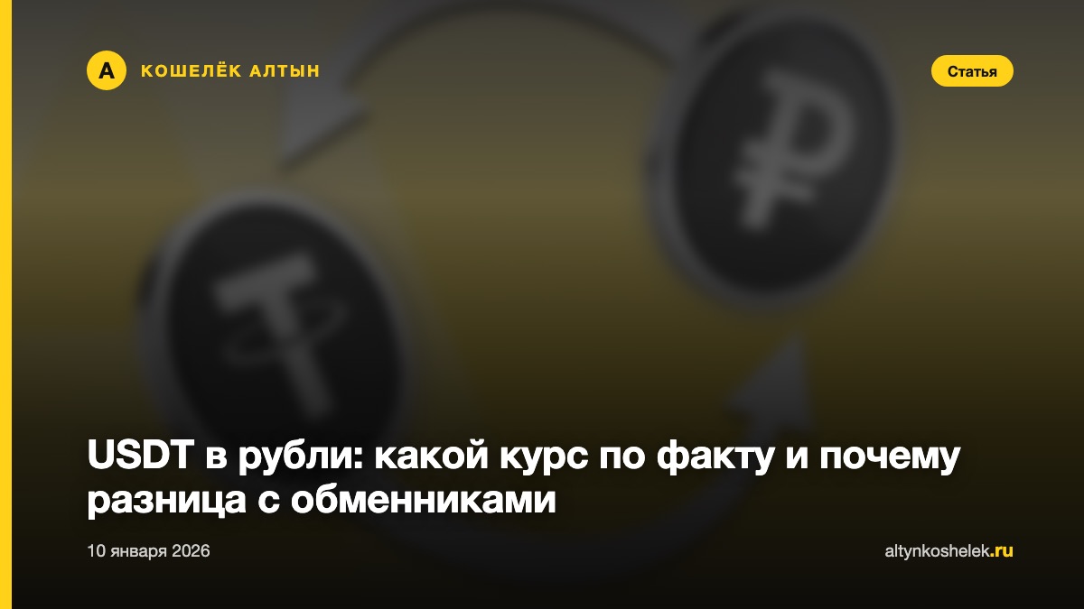 USDT в рубли: какой курс по факту и почему разница с обменниками