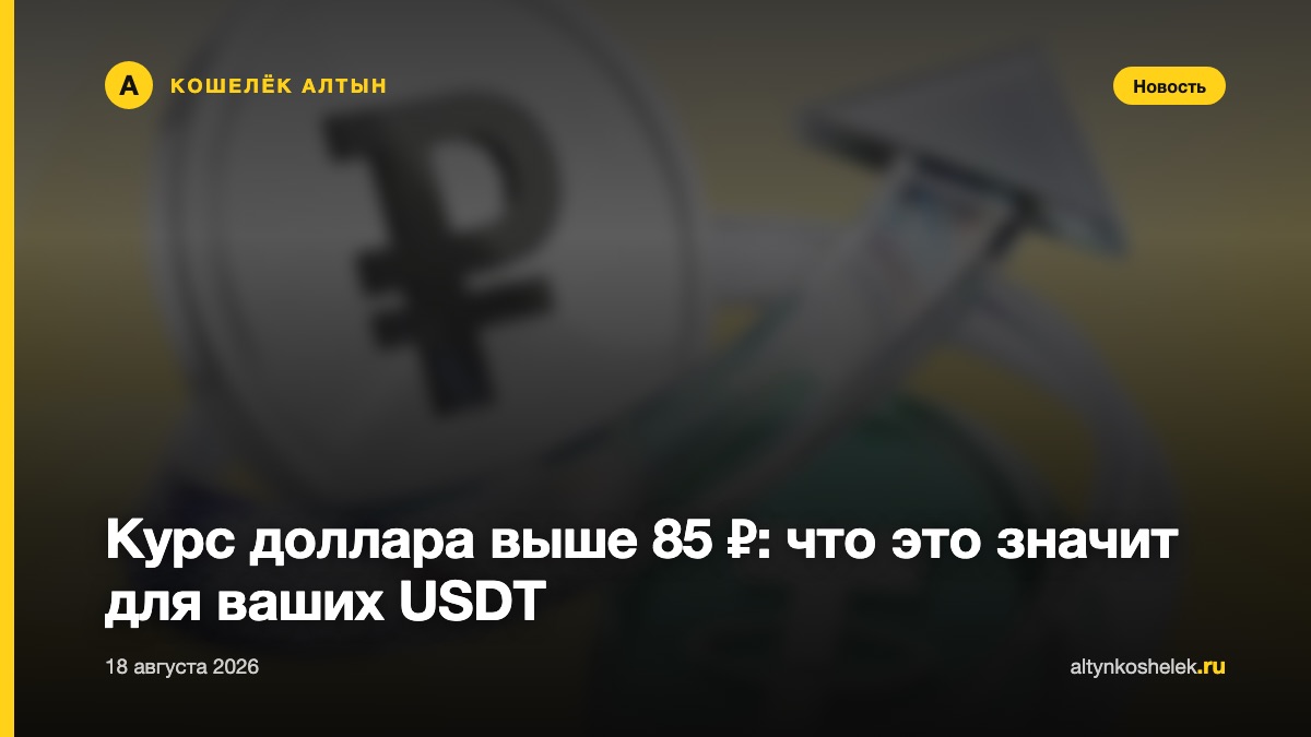 Курс доллара выше 85 ₽: что это значит для ваших USDT