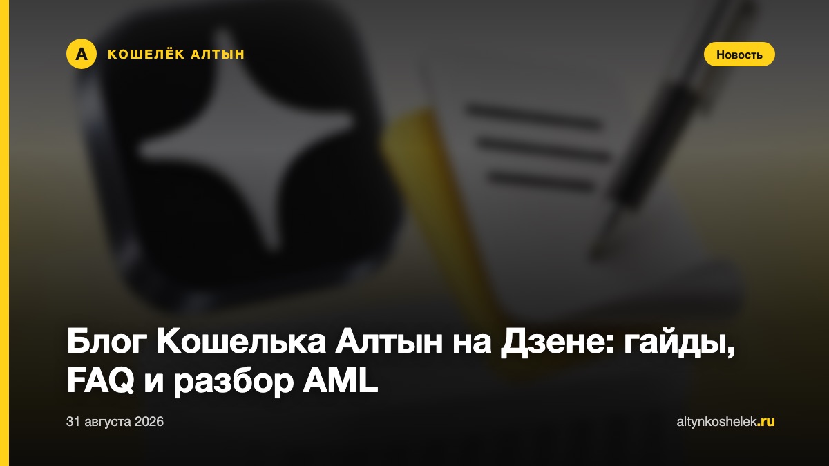 Блог Кошелька Алтын на Дзене: гайды, FAQ и разбор AML